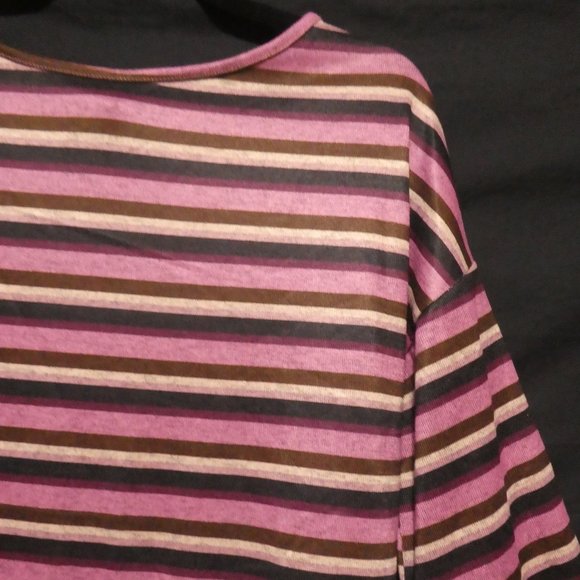 WEEKEND by SUZANNE BETRO | small | Striped Long Sleeve Scoop Neck Shirt | NWOT - Picture 5 of 16